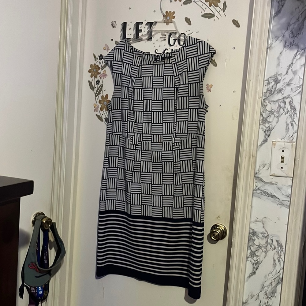 Stripped Geometric Dress